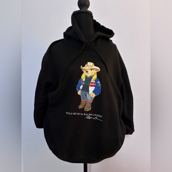 Ralph Lauren Other - Ralph Lauren Men’s Black Hoodie with Cowboy Polo Bear